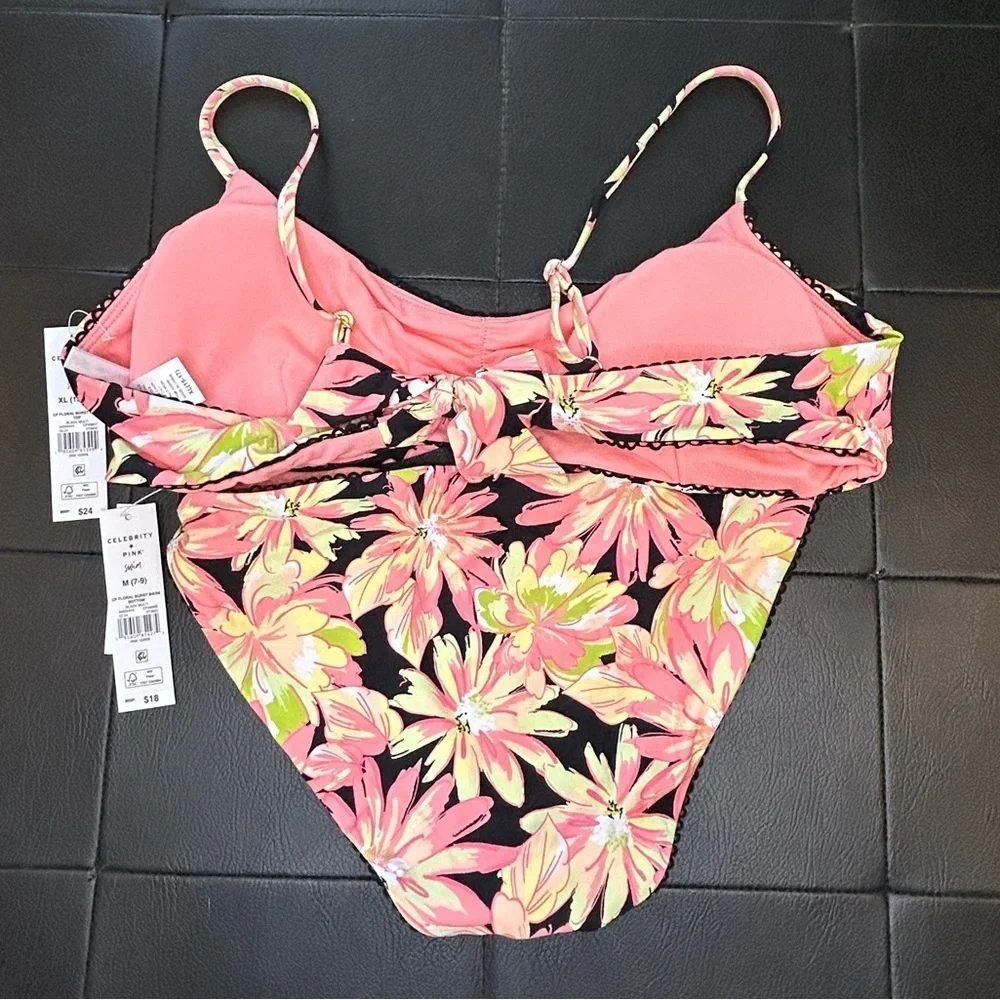 Celebrity Pink Juniors Floral Burst Bikini Set NWT